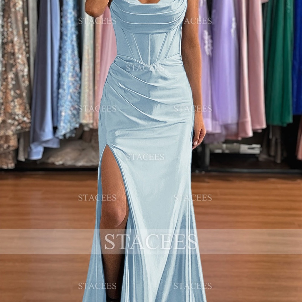 Stunning Blue Prom Dress with Elegant Silhouette